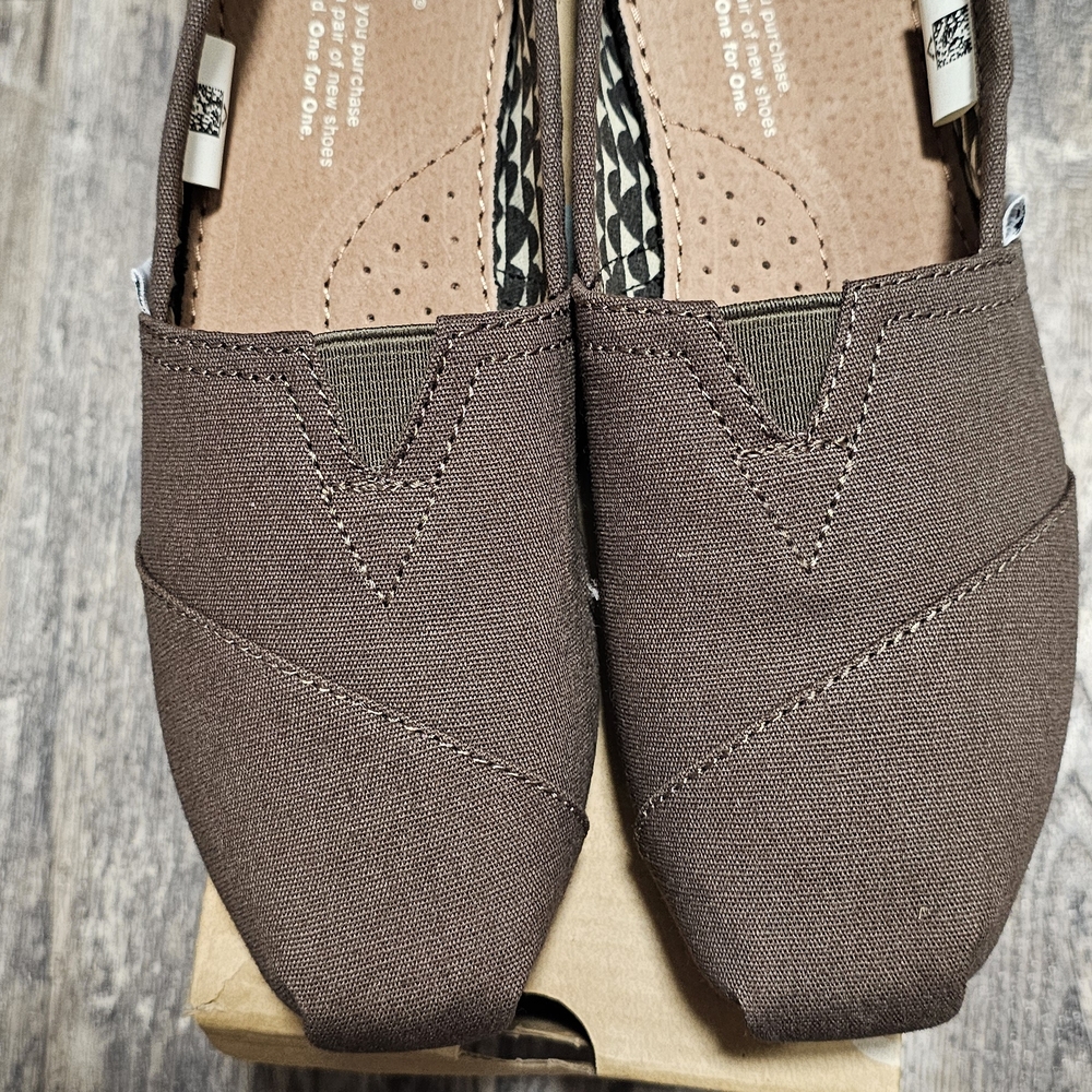Toms Tarmac Olive Canvas Slip-Ons